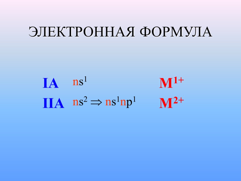 ЭЛЕКТРОННАЯ ФОРМУЛА